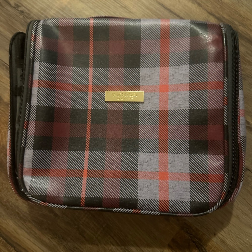 Plaid Travel Toiletry Kit - Red and Black
